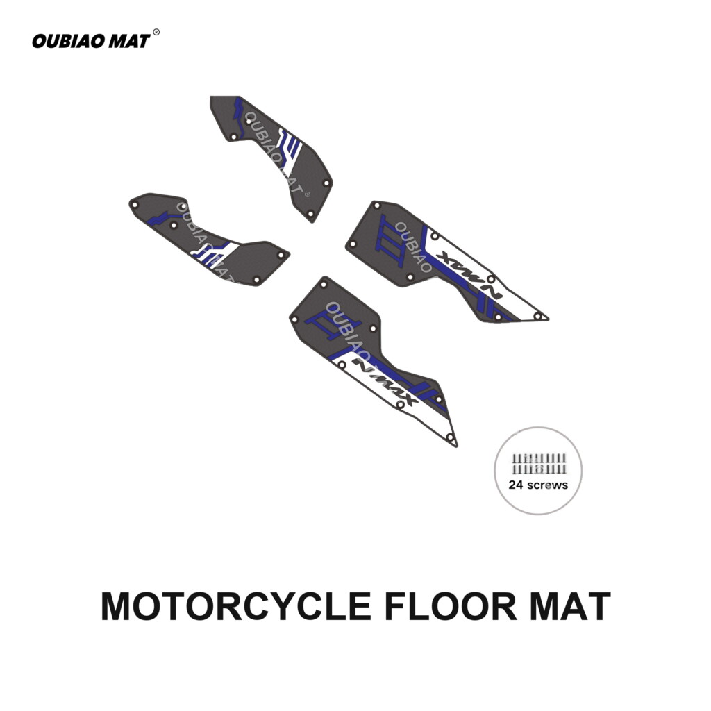 NMAX 2025 Carbon Fiber Pattern Motorcycle Floor Mats