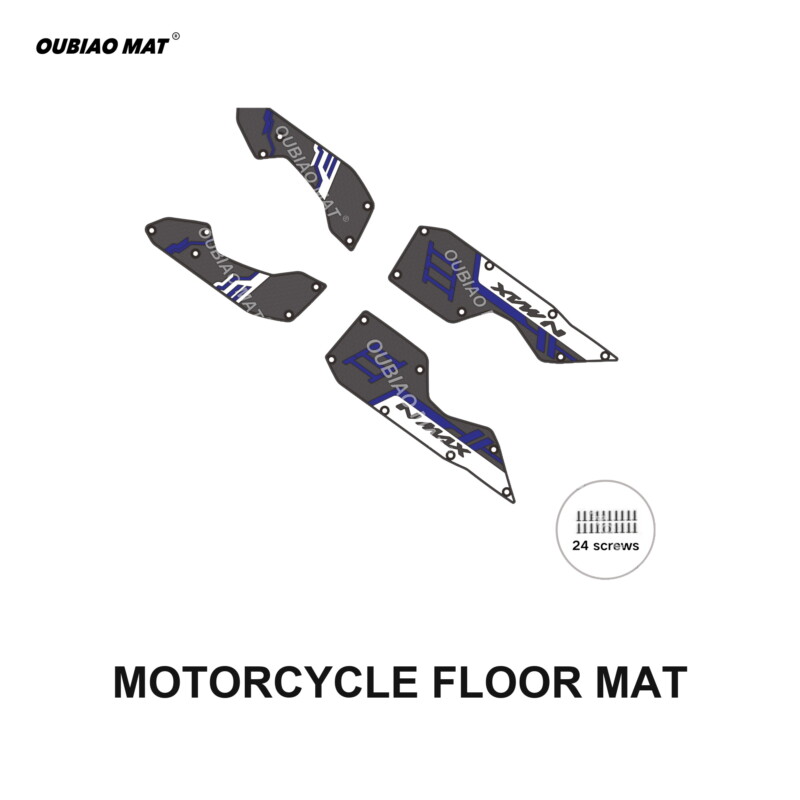 NMAX 2025 Carbon Fiber Pattern Motorcycle Floor Mats