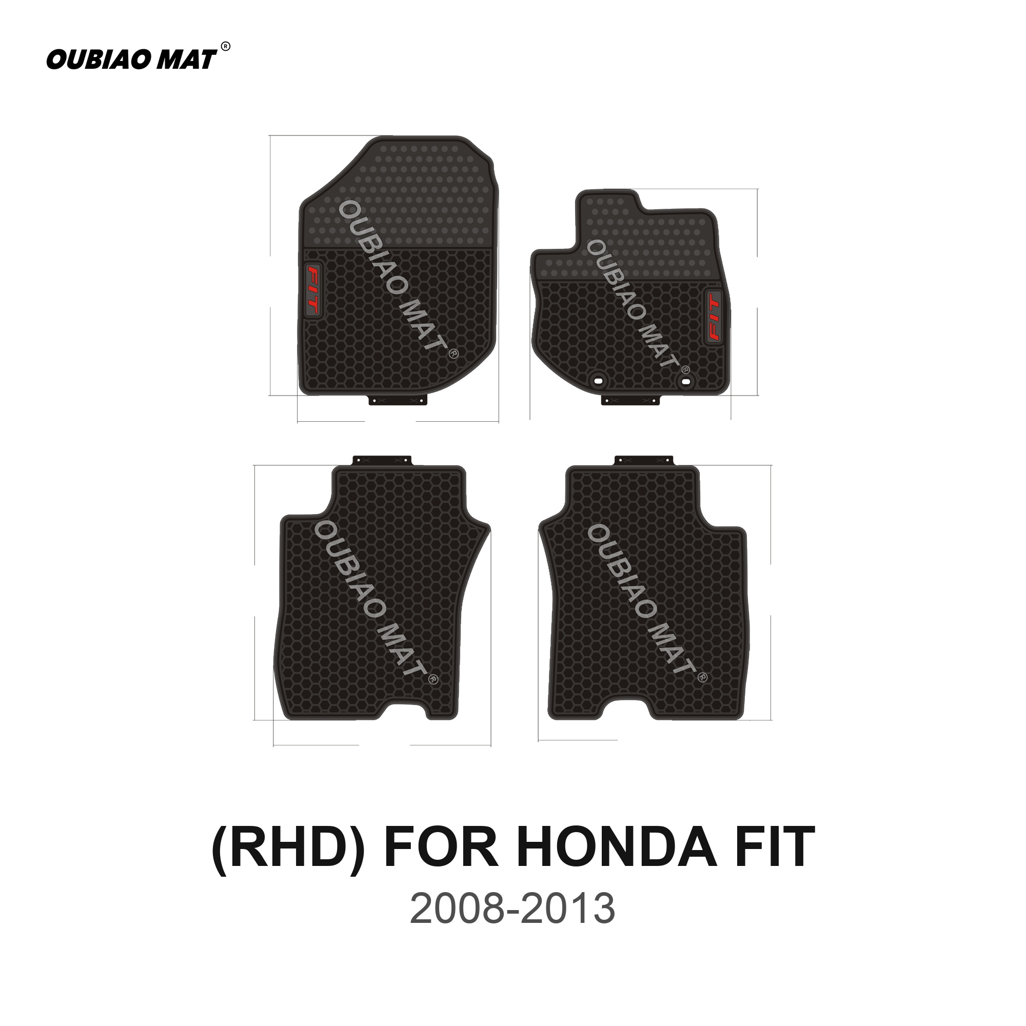 RHD HONDA FIT Car Floor Mats 2008-2013