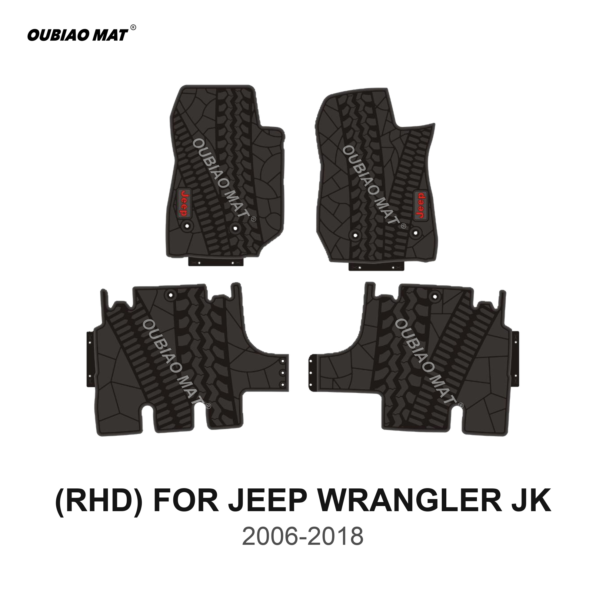 RHD JEEP WRANGLER JK Car Floor Mats 2006-2018