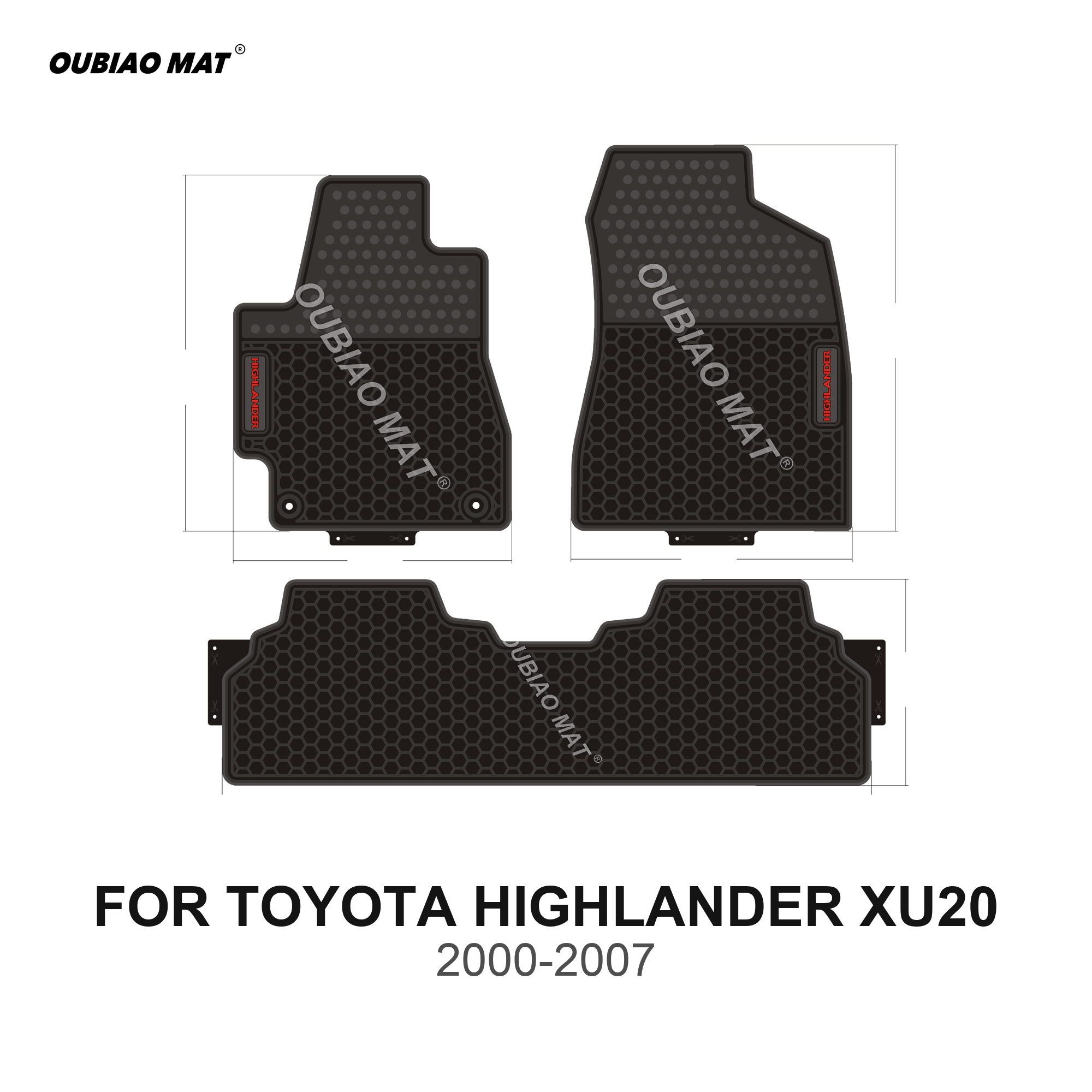 TOYOTA HIGHLANDER XU20 Car Floor Mats 2000-2007