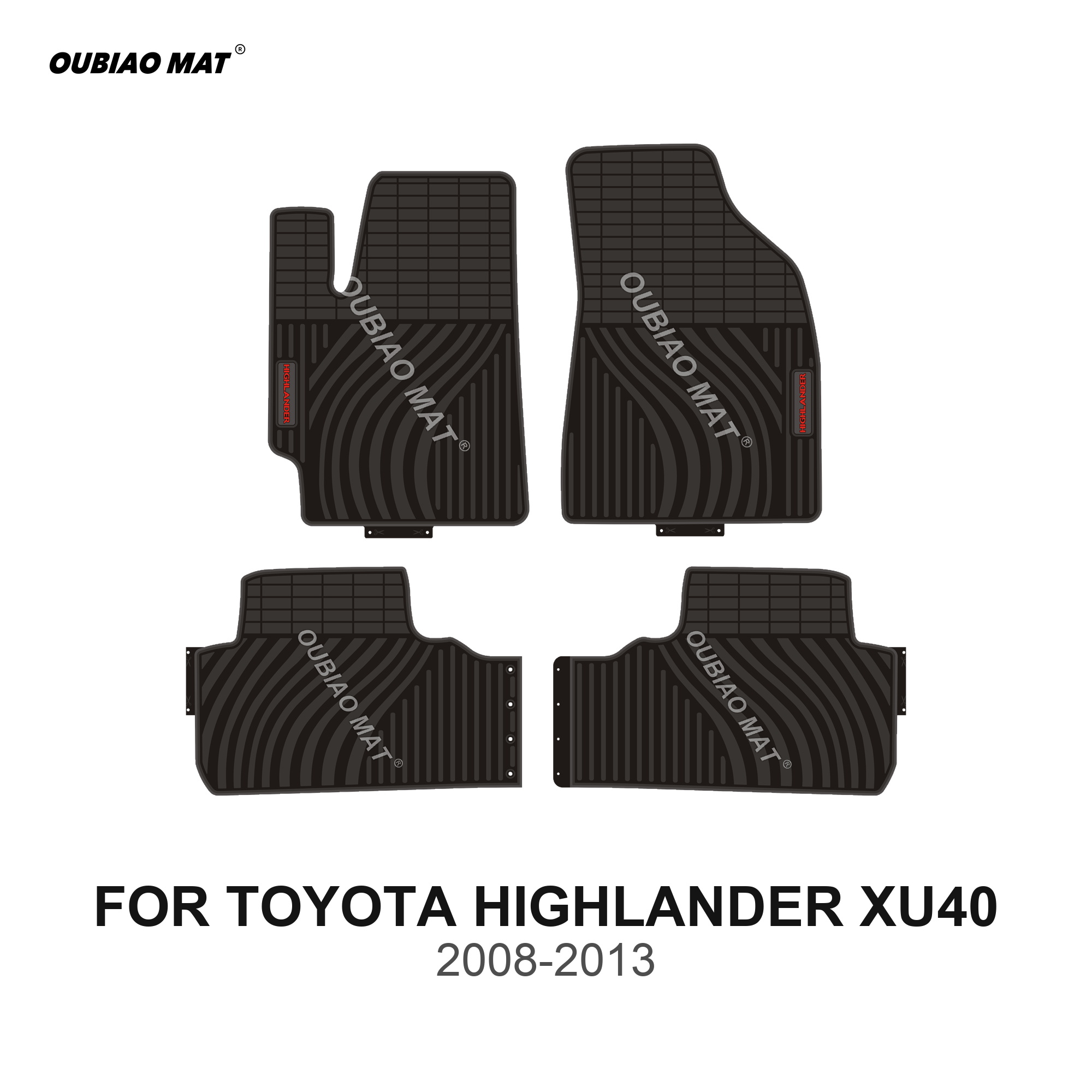 TOYOTA HIGHLANDER XU40 Car Floor Mats 2008-2013